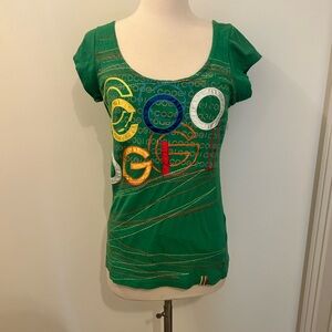 Coogi Green Embroidered T Shirt Preowned